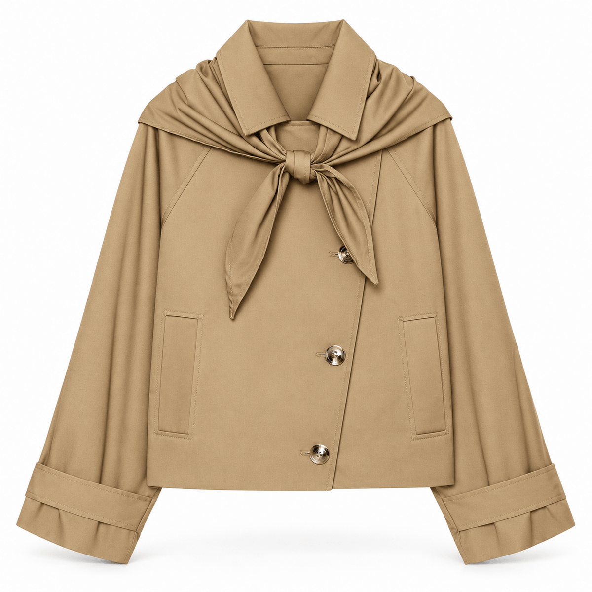 Women's Aurelia Scarf-Drape Tailored Jacket