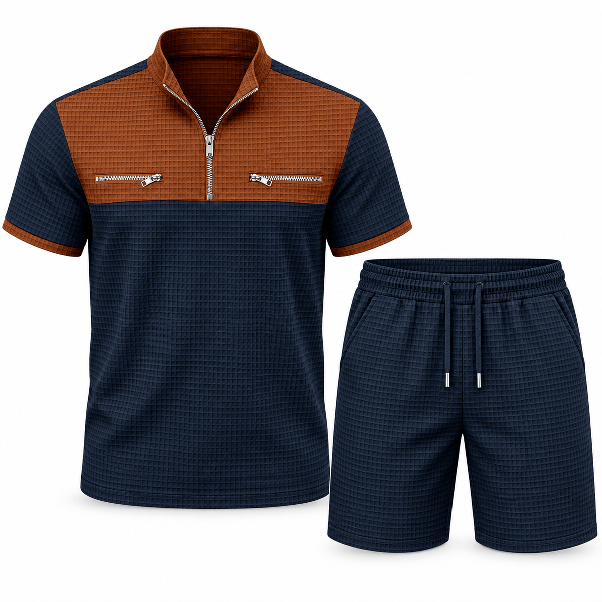 Men's Lucian Utility-Trim Waffle Short Set