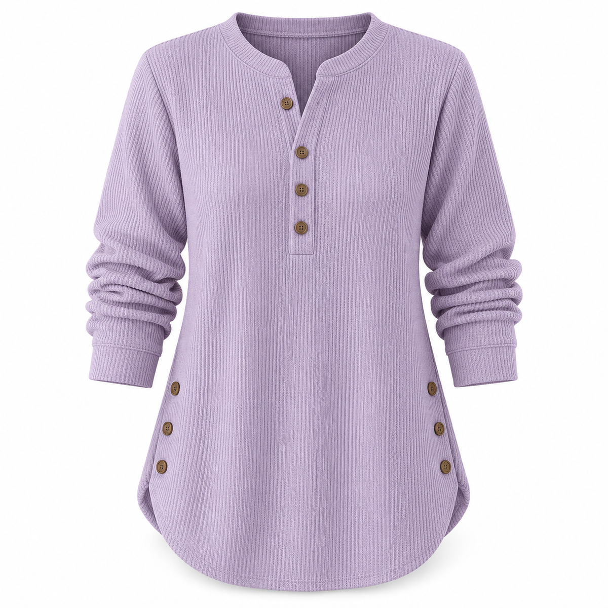 Women's Elowen Longline Ribbed Henley Top
