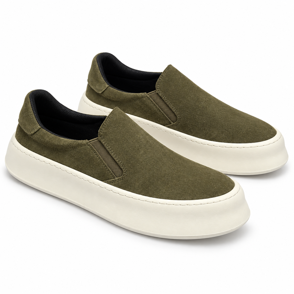 Men's Calder Suede-Look Platform Slip-On Trainers