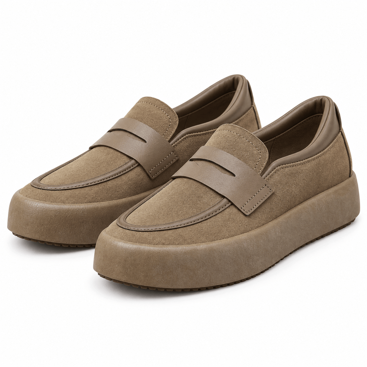 Men's Callum Suede-Style Platform Penny Loafers