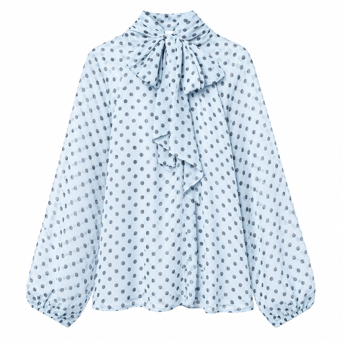 Women's Celeste Polka-Dot Tie-Neck Blouse