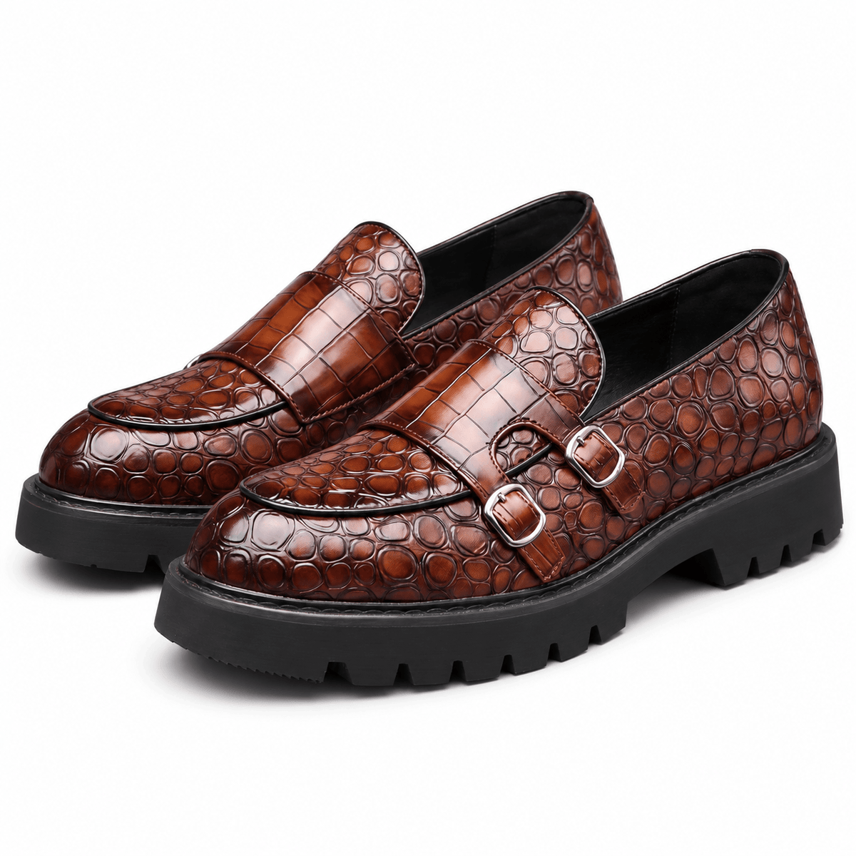 Men's Caspian Croc-Embossed Platform Loafers