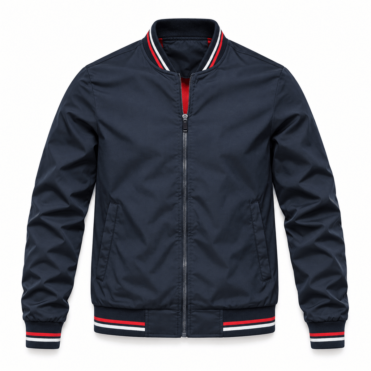 Men's Cedric Striped-Trim Zip Bomber Jacket