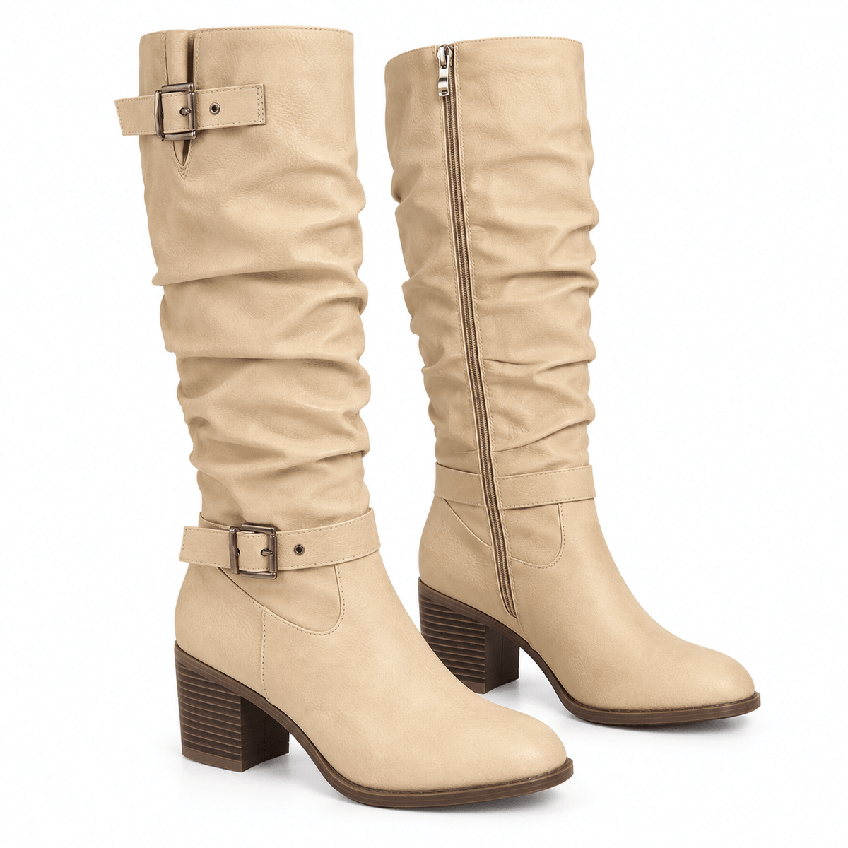 Women's Isolde Leather Buckle Knee-High Boots