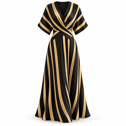 Women's Elodie Coastal Stripe Wrap Maxi Dress