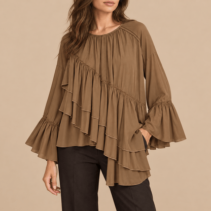 Women's Aurelia Cascading Ruffle Asymmetric Blouse