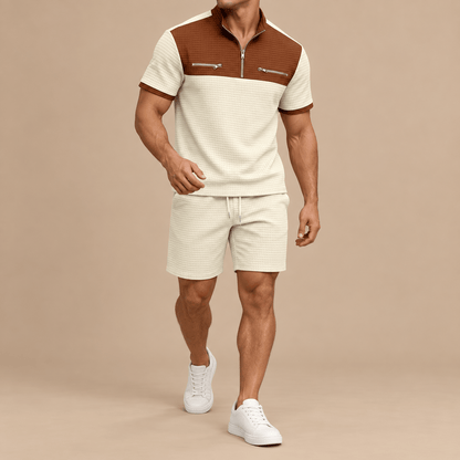 Men's Lucian Utility-Trim Waffle Short Set
