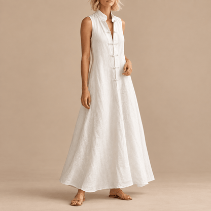 Women's Linnea Eastern-Inspired Linen-Style Maxi Dress