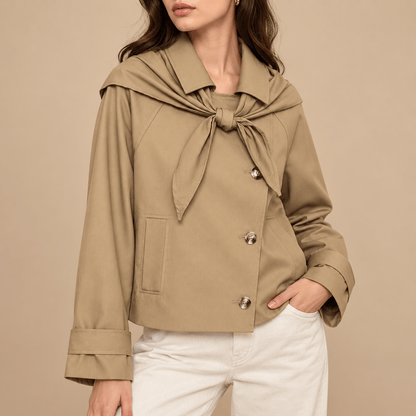 Women's Aurelia Scarf-Drape Tailored Jacket