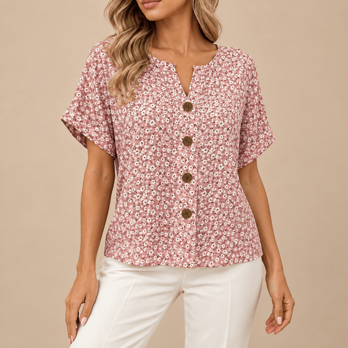 Women's Rosalie Meadow-Print Summer Blouse
