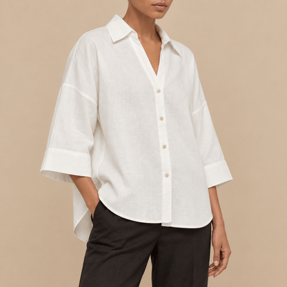 Women's Amelie Relaxed Drop-Shoulder Button Shirt