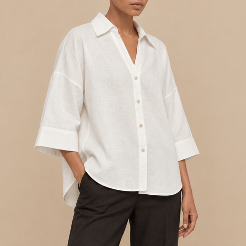 Women's Amelie Relaxed Drop-Shoulder Button Shirt