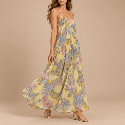 Women's Aurelia Botanical Chiffon Slip Maxi Dress