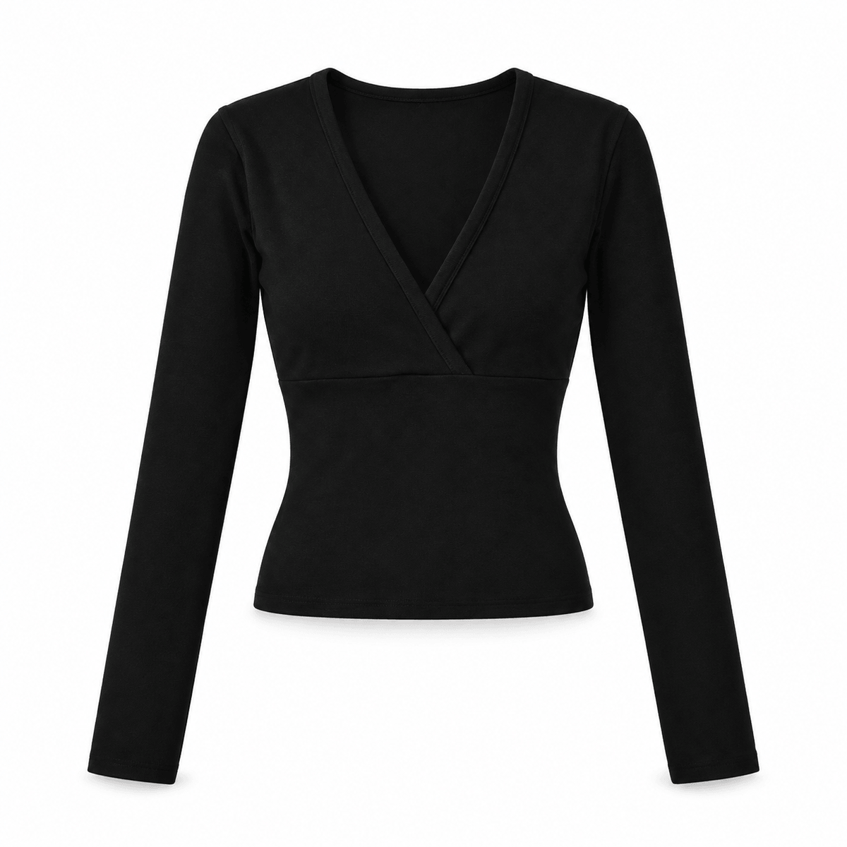 Women's Celestine Sculpted Wrap-Neck Long-Sleeve Top