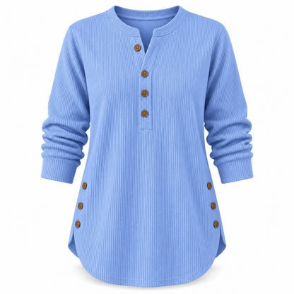 Women's Elowen Longline Ribbed Henley Top
