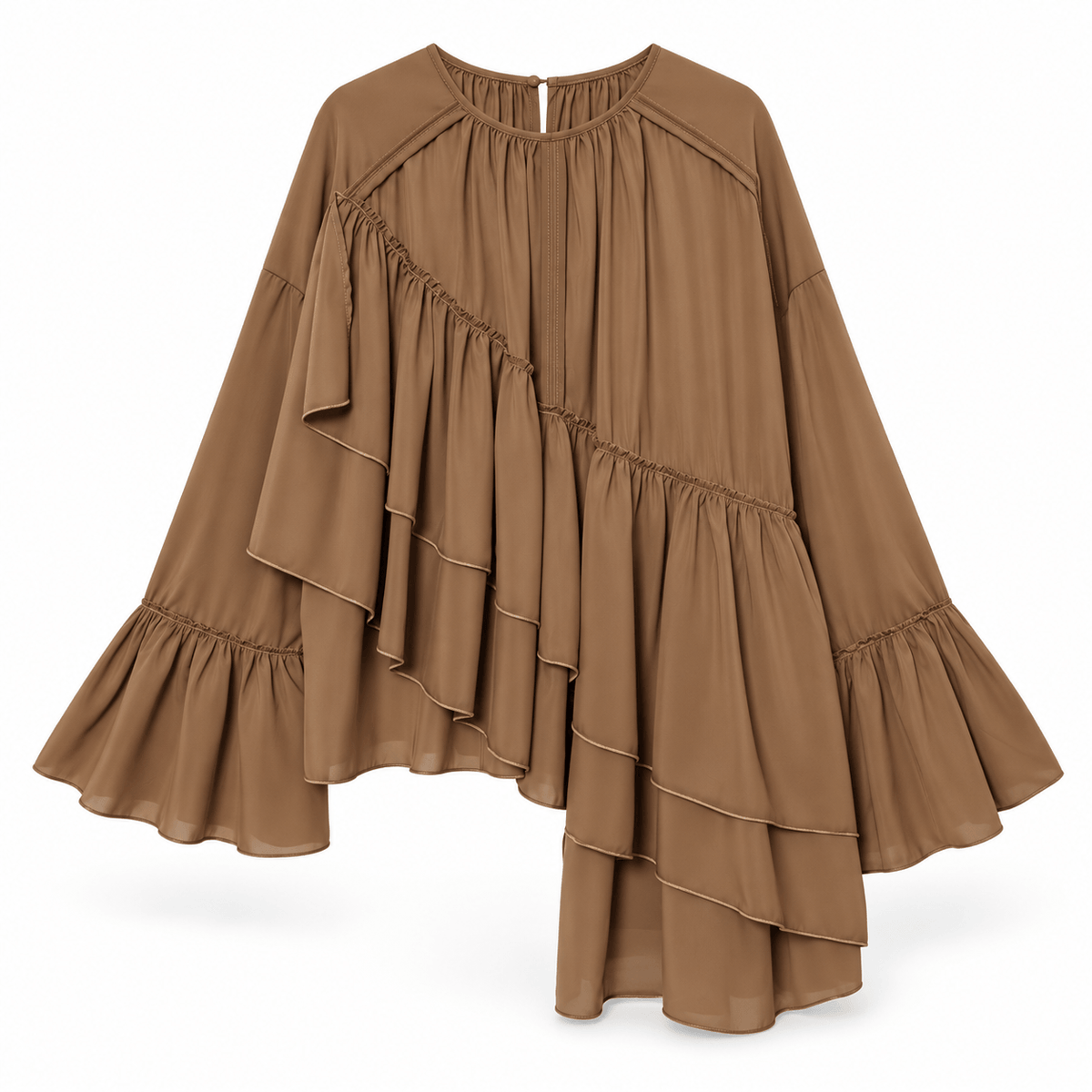 Women's Aurelia Cascading Ruffle Asymmetric Blouse