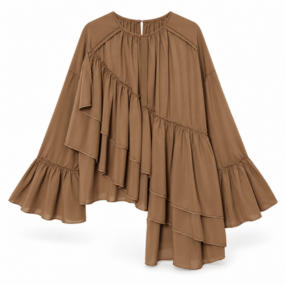Women's Aurelia Cascading Ruffle Asymmetric Blouse