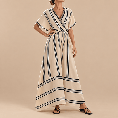 Women's Elodie Coastal Stripe Wrap Maxi Dress