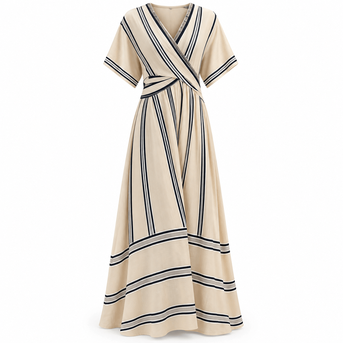 Women's Elodie Coastal Stripe Wrap Maxi Dress