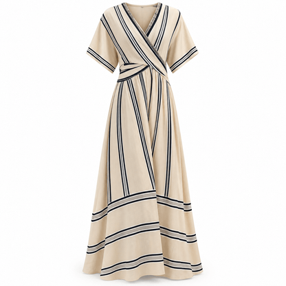 Women's Elodie Coastal Stripe Wrap Maxi Dress