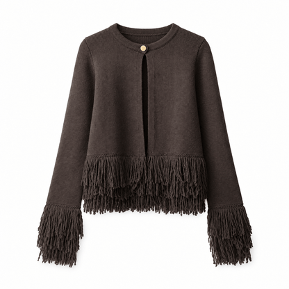 Women's Evelina Fringed Textured Cape Cardigan