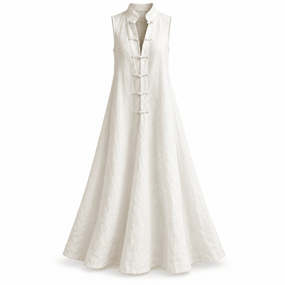 Women's Linnea Eastern-Inspired Linen-Style Maxi Dress