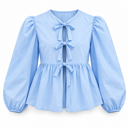 Women's Elodie Bow-Tie Peplum Blouse