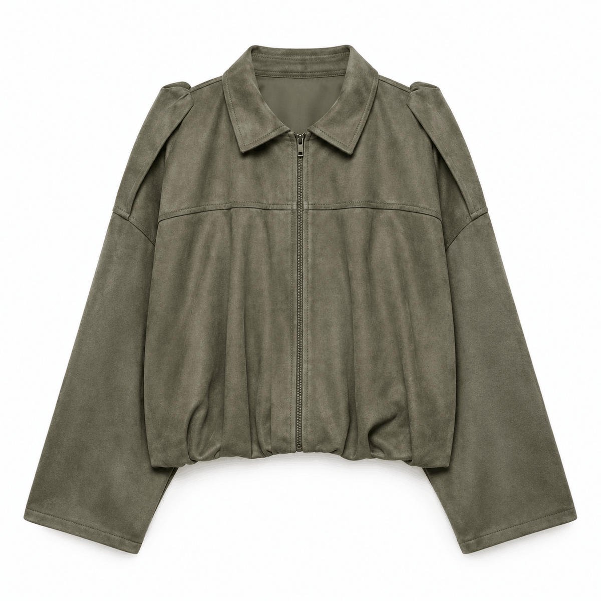 Women's Marcella Suede-Style Draped Bomber Jacket