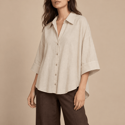 Women's Amelie Relaxed Drop-Shoulder Button Shirt