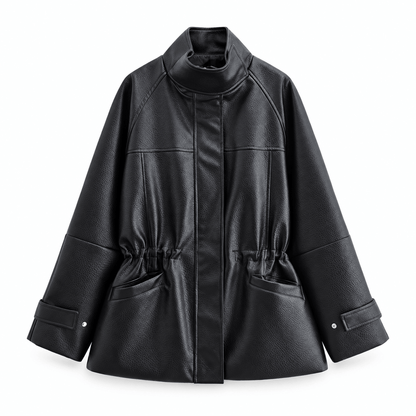 Women's Seraphine Cinched-Waist Leather-Look Jacket