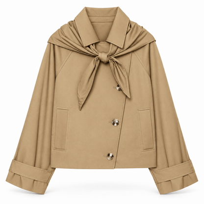 Women's Aurelia Scarf-Drape Tailored Jacket