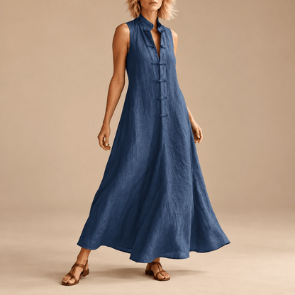 Women's Linnea Eastern-Inspired Linen-Style Maxi Dress