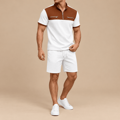 Men's Lucian Utility-Trim Waffle Short Set