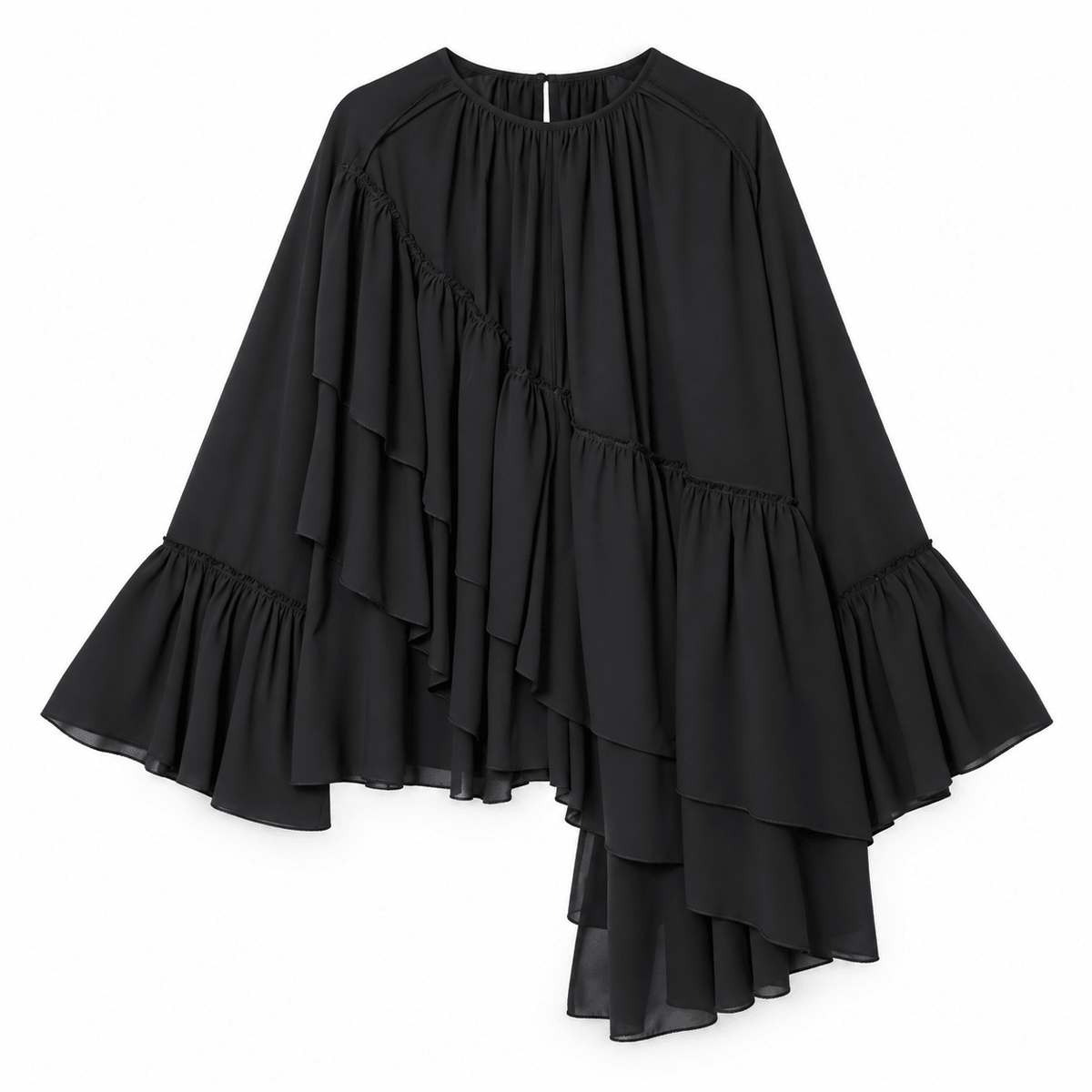 Women's Aurelia Cascading Ruffle Asymmetric Blouse