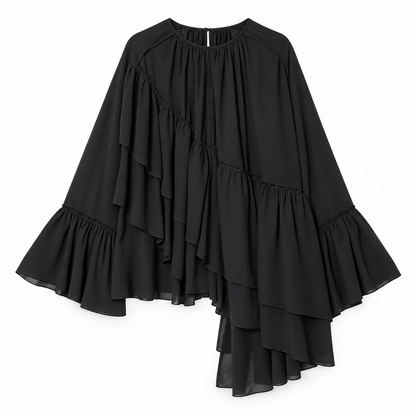Women's Aurelia Cascading Ruffle Asymmetric Blouse