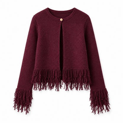 Women's Evelina Fringed Textured Cape Cardigan