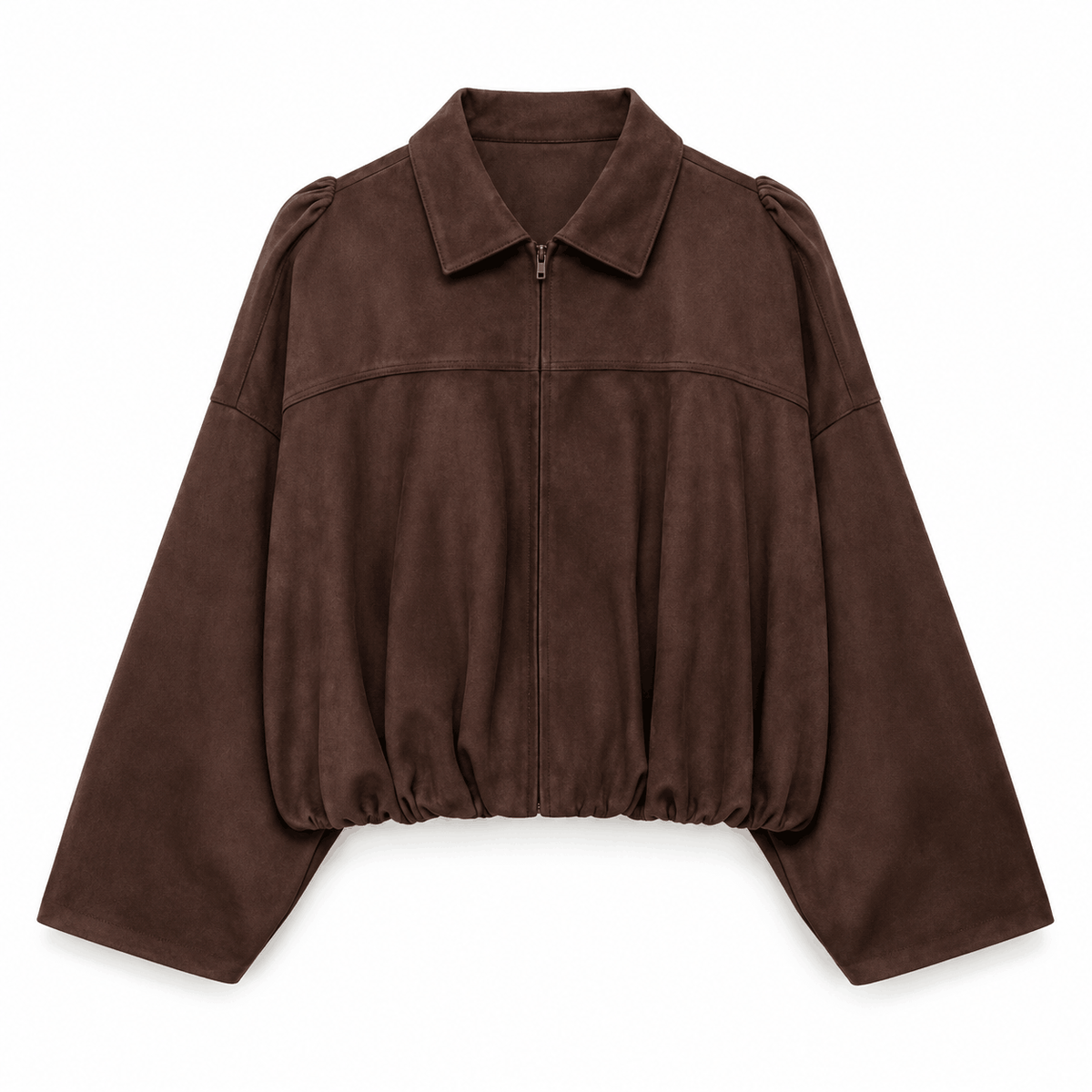 Women's Marcella Suede-Style Draped Bomber Jacket