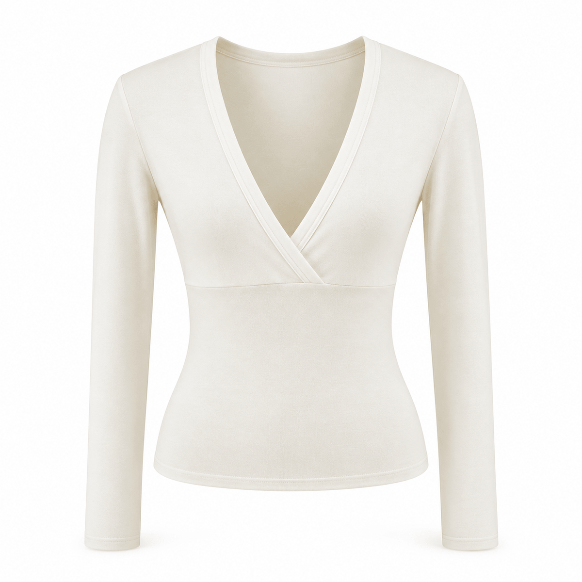 Women's Celestine Sculpted Wrap-Neck Long-Sleeve Top