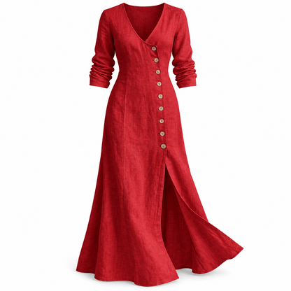 Women's Marielle Button-Detail Linen-Blend Maxi Dress