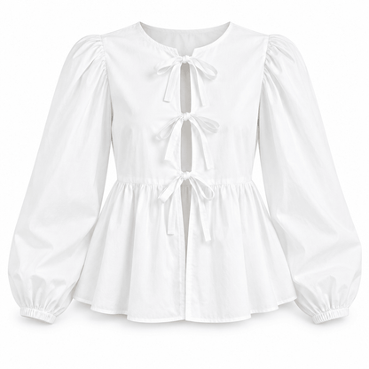 Women's Elodie Bow-Tie Peplum Blouse