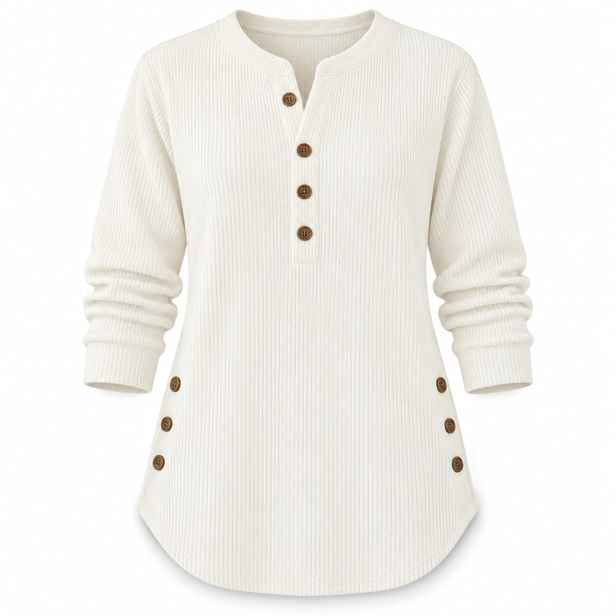 Women's Elowen Longline Ribbed Henley Top