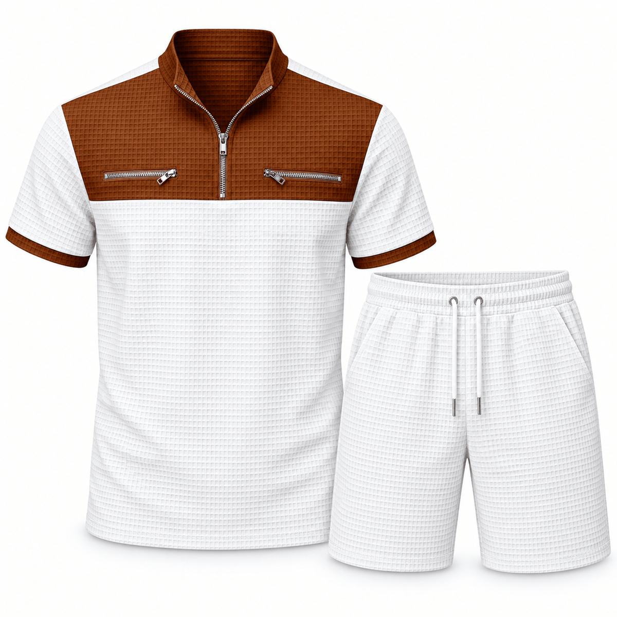 Men's Lucian Utility-Trim Waffle Short Set