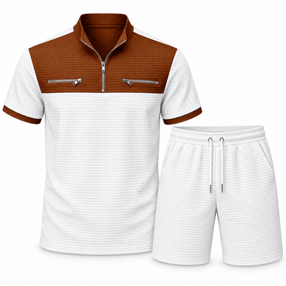 Men's Lucian Utility-Trim Waffle Short Set