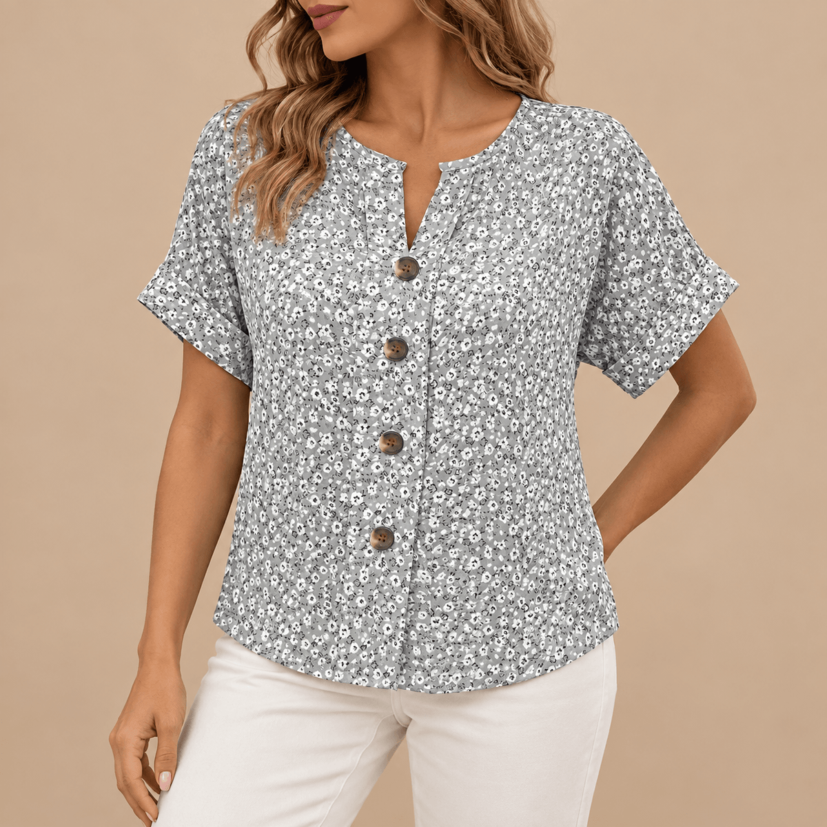 Women's Rosalie Meadow-Print Summer Blouse