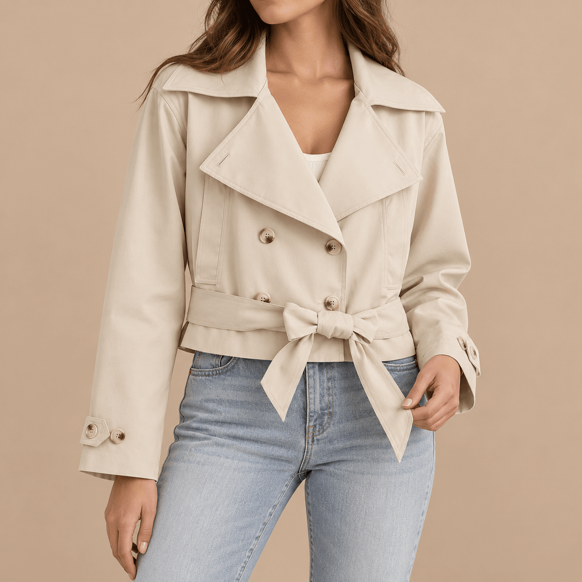 Women's Marielle Belted Cropped Trench Jacket