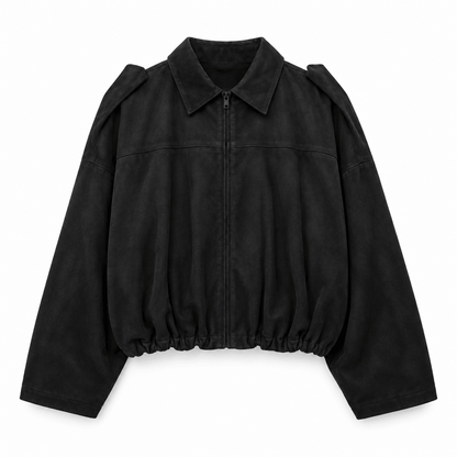 Women's Marcella Suede-Style Draped Bomber Jacket