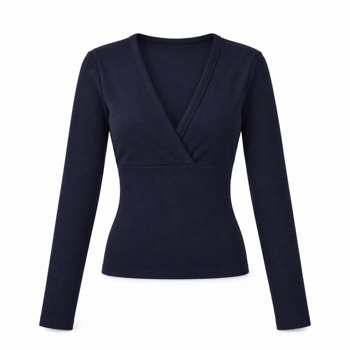 Women's Celestine Sculpted Wrap-Neck Long-Sleeve Top