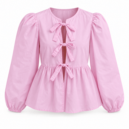 Women's Elodie Bow-Tie Peplum Blouse