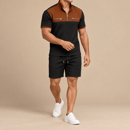 Men's Lucian Utility-Trim Waffle Short Set